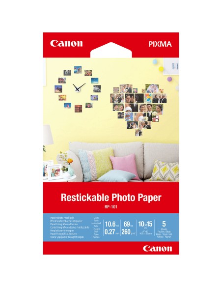 Canon Adesivi fotografici rimovibili RP-101, 10,2x15,2 cm, 5 fogli