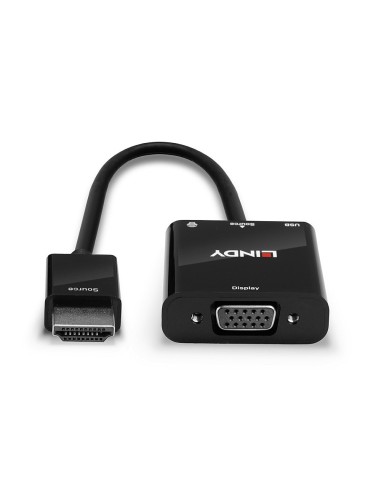 Lindy 38285 cavo e adattatore video 0,1 m HDMI tipo A (Standard) VGA (D-Sub) Nero