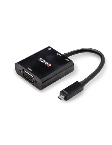 Lindy 38287 cavo e adattatore video 0,1 m HDMI tipo D (Micro) VGA (D-Sub) Nero