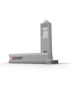 Lindy 40427 clip sicura Bloccaporte + chiave USB tipo-C Bianco 5 pz