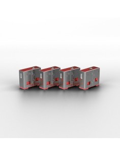 Lindy 40450 clip sicura Bloccaporte + chiave USB tipo A Rosa Acrilonitrile butadiene stirene (ABS) 5 pz 2