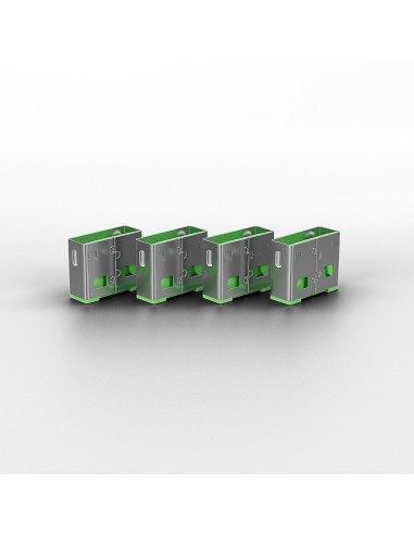 Lindy 40451 clip sicura Bloccaporte + chiave USB tipo A Verde Acrilonitrile butadiene stirene (ABS) 5 pz