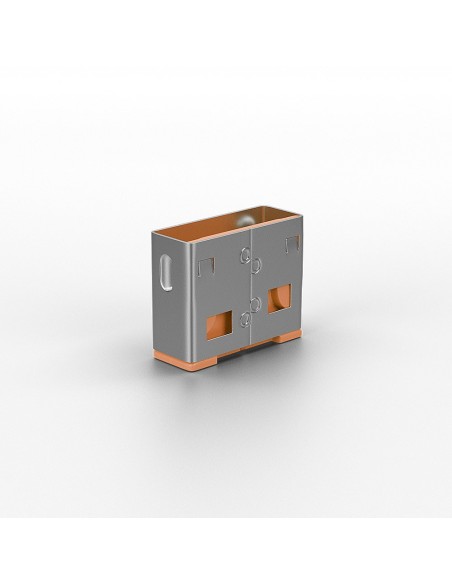 Lindy 40463 clip sicura Bloccaporte USB tipo A Arancione Acrilonitrile butadiene stirene (ABS) 10 pz