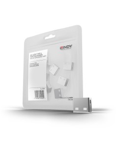 Lindy 40464 clip sicura Bloccaporte USB tipo A Bianco Acrilonitrile butadiene stirene (ABS) 10 pz