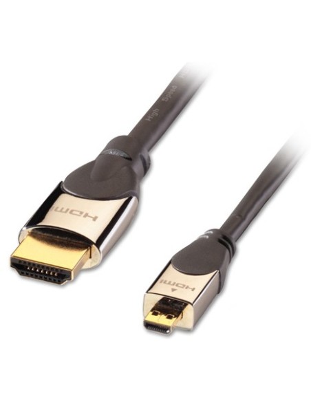 Lindy CROMO, HDMI - Micro HDMI, 2m cavo HDMI HDMI tipo A (Standard) HDMI tipo D (Micro) Nero, Argento