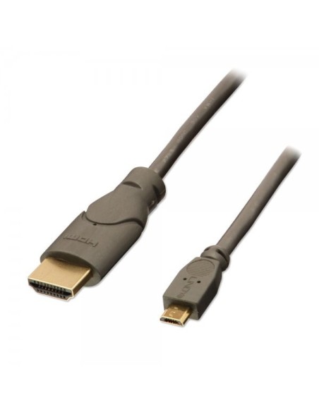 Lindy 0.5m HDMI - USB 2.0 Micro B M M 0,5 m Micro USB Nero, Antracite