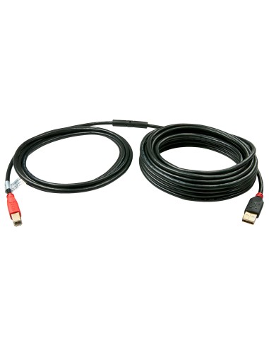 Lindy 42762 cavo USB 15 m USB 2.0 USB A USB B Nero, Rosso