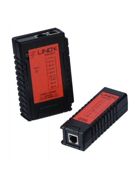 Lindy 43008 tester per cavo di rete Nero, Rosso