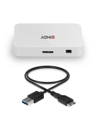 Lindy 43143 hub di interfaccia USB 3.2 Gen 1 (3.1 Gen 1) Type-A 5000 Mbit s Bianco