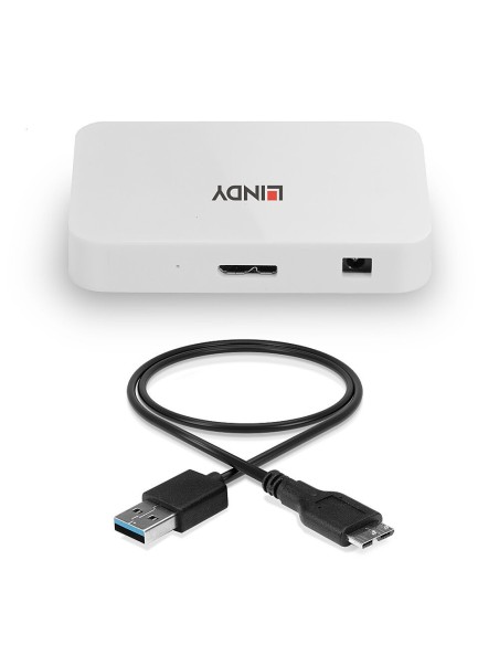 Lindy 43143 hub di interfaccia USB 3.2 Gen 1 (3.1 Gen 1) Type-A 5000 Mbit s Bianco