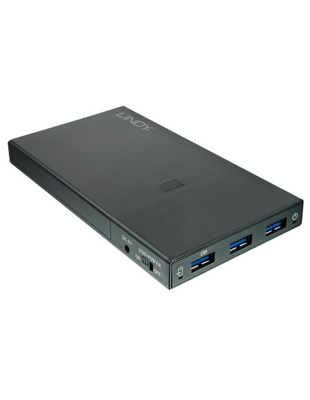 Lindy 43199 contenitore di unità di archiviazione Box esterno HDD SSD Nero 2.5"