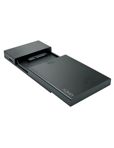 Lindy 43199 contenitore di unità di archiviazione Box esterno HDD SSD Nero 2.5"