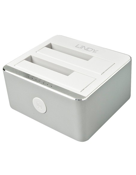 Lindy 43231 docking station per unità di archiviazione USB 3.2 Gen 2 (3.1 Gen 2) Type-C Alluminio