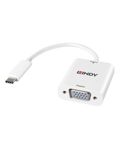 Lindy 43242 cavo e adattatore video 0,17 m VGA (D-Sub) USB tipo-C Bianco