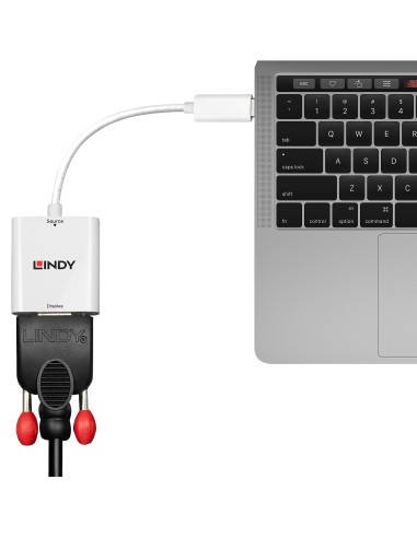 Lindy 43242 cavo e adattatore video 0,17 m VGA (D-Sub) USB tipo-C Bianco
