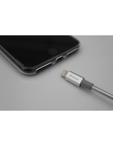 Verbatim Cavo Lightning di Ricarica e Sincronizzazione in Acciaio Inossidabile 100 cm, colore Argento