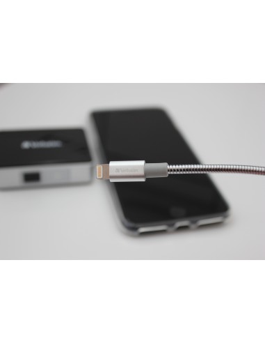 Verbatim Cavo Lightning di Ricarica e Sincronizzazione in Acciaio Inossidabile 100 cm, colore Argento