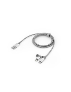 Verbatim 48869 cavo USB 1 m USB A Micro-USB B Lightning Alluminio, Grigio