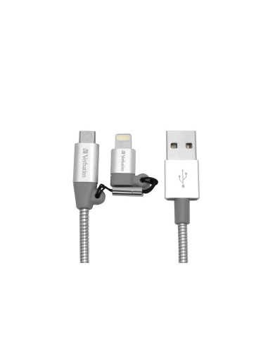 Verbatim 48869 cavo USB 1 m USB A Micro-USB B Lightning Alluminio, Grigio