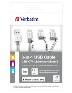Verbatim 48870 cavo USB 1 m USB A Micro-USB B Alluminio, Grigio 2