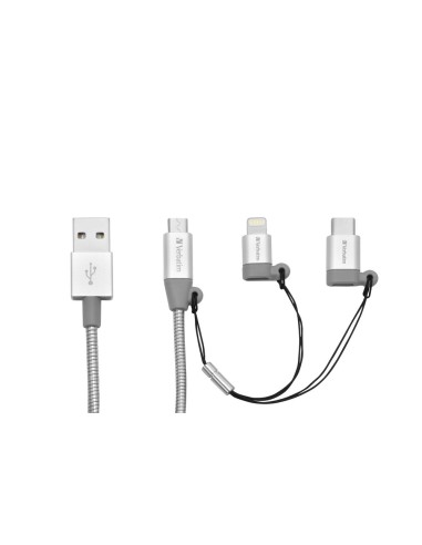 Verbatim 48870 cavo USB 1 m USB A Micro-USB B Alluminio, Grigio
