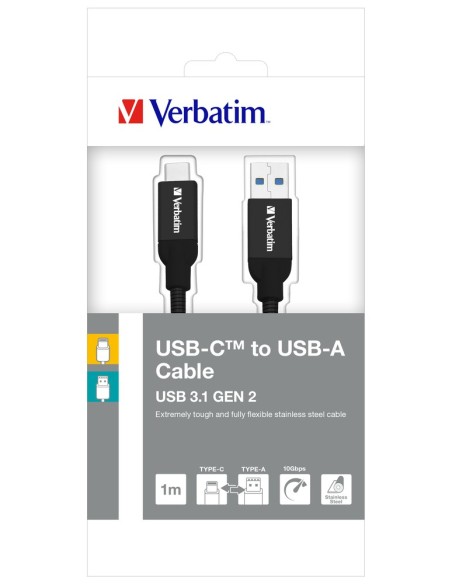 Verbatim 48871 cavo USB 1 m USB 3.2 Gen 2 (3.1 Gen 2) USB A USB C Nero