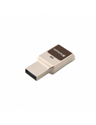 Verbatim FingerPrint Secure - Memoria USB 3.0 con lettore di impronte digitali e crittografia dei dati - 64 GB - Marrone Argento