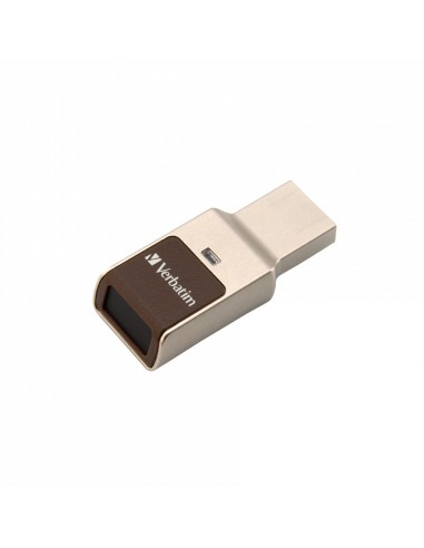 Verbatim FingerPrint Secure - Memoria USB 3.0 con lettore di impronte digitali e crittografia dei dati - 64 GB - Marrone Argento