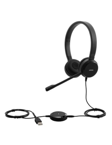 Lenovo Pro Wired Stereo VOIP Auricolare Cablato A Padiglione Ufficio Nero