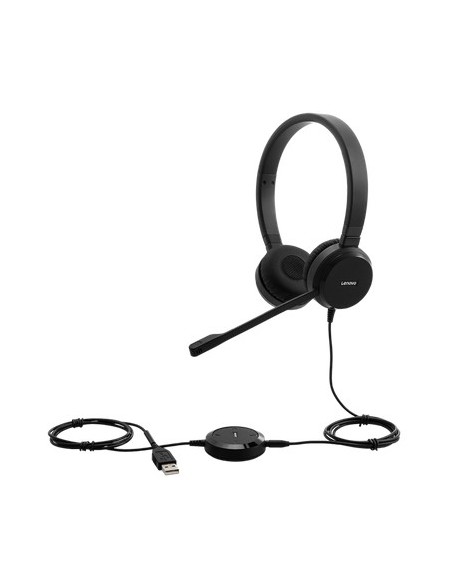 Lenovo Pro Wired Stereo VOIP Auricolare Cablato A Padiglione Ufficio Nero