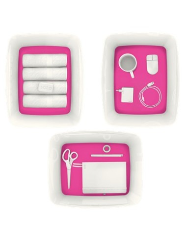 Leitz MyBox Vassoio di conservazione Rettangolare Acrilonitrile butadiene stirene (ABS) Rosa, Bianco