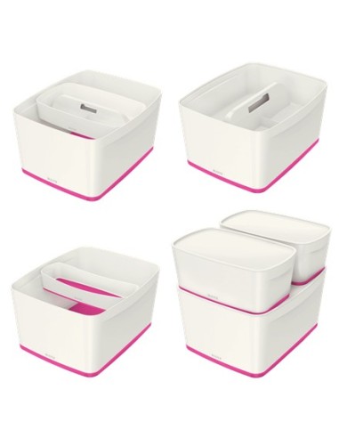 Leitz MyBox Vassoio di conservazione Rettangolare Acrilonitrile butadiene stirene (ABS) Rosa, Bianco