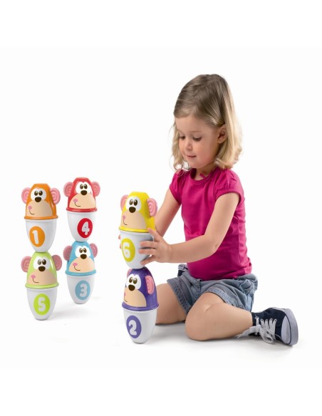 Chicco Monkey Strike 6 Birilli Bowling Bambini
