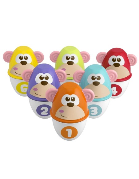 Chicco Monkey Strike 6 Birilli Bowling Bambini