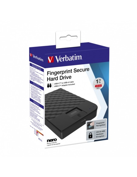 Verbatim Disco Rigido Portatile Fingerprint Secure da 1 TB