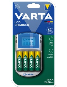 Varta LCD Charger 4x AA 2600mAh, 12V & USB