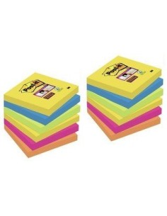 3M 654SR9+3 pouch autoadesiva Quadrato Blu, Verde, Arancione, Rosa, Giallo 90 fogli