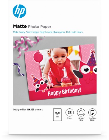 HP Carta fotografica opaca originale   25 fogli 10 x 15 cm
