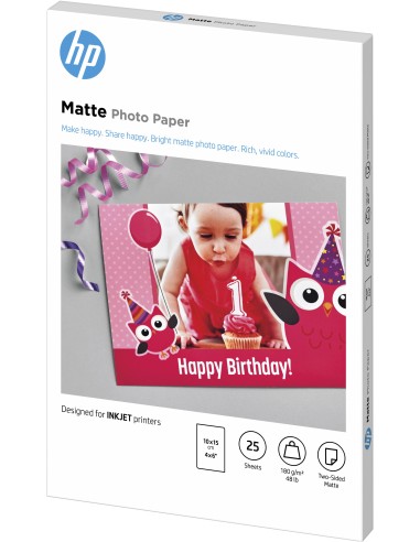 HP Carta fotografica opaca originale   25 fogli 10 x 15 cm
