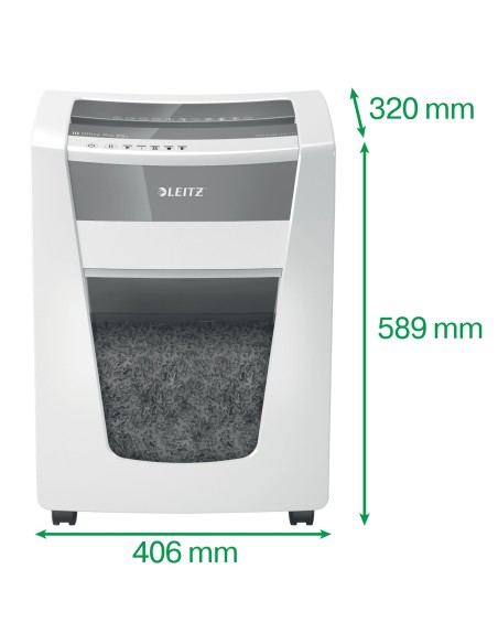 Leitz 80040000 distruggi documenti Taglio a frammenti 23 cm Bianco