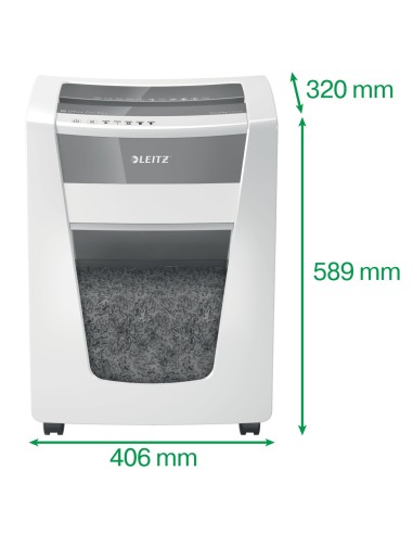 Leitz 80100000 distruggi documenti Taglio a frammenti 23 cm Bianco