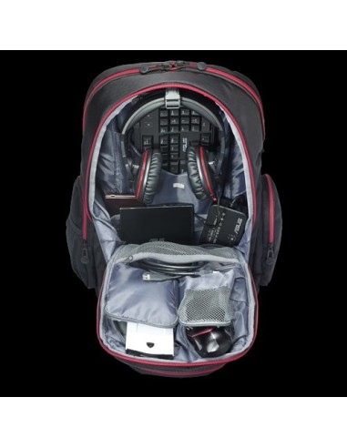 ASUS ROG XRANGER zaino Nero rosso Nylon, Gomma