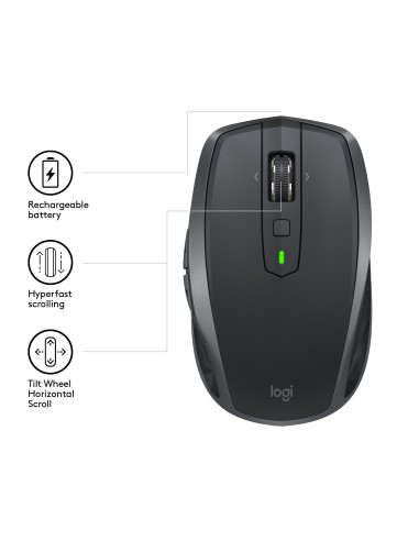 Logitech MX Anywhere 2S Wireless Mobile mouse Mano destra Wireless a RF + Bluetooth 4000 DPI