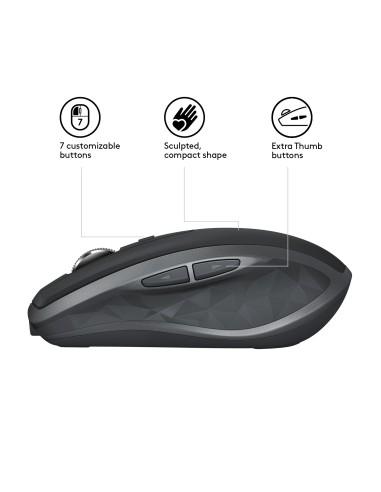 Logitech MX Anywhere 2S Wireless Mobile mouse Mano destra Wireless a RF + Bluetooth 4000 DPI