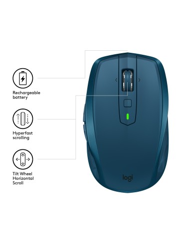 Logitech MX Anywhere 2S Wireless Mobile mouse Mano destra Wireless a RF + Bluetooth 4000 DPI