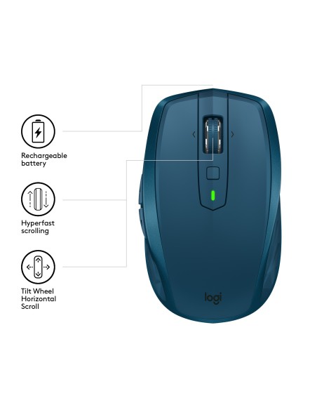 Logitech MX Anywhere 2S Wireless Mobile mouse Mano destra Wireless a RF + Bluetooth 4000 DPI
