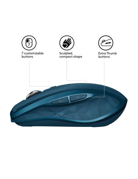 Logitech MX Anywhere 2S Wireless Mobile mouse Mano destra Wireless a RF + Bluetooth 4000 DPI