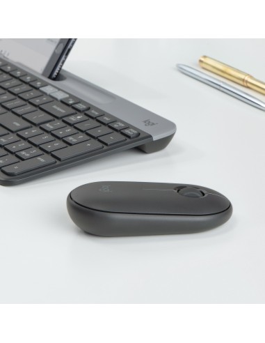 Logitech Pebble, mouse wireless con Bluetooth o ricevitore da 2,4 GHz, mouse per computer con clic silenzioso per laptop,