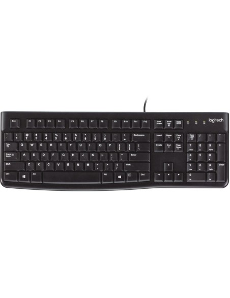 Logitech K120 Corded Keyboard tastiera USB QWERTY Inglese Nero