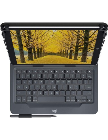 Logitech Universal Folio Cover iPad o Tablet con Tastiera Bluetooth Wireless, Per la maggior parte dei tablet da 9-10", iOS,